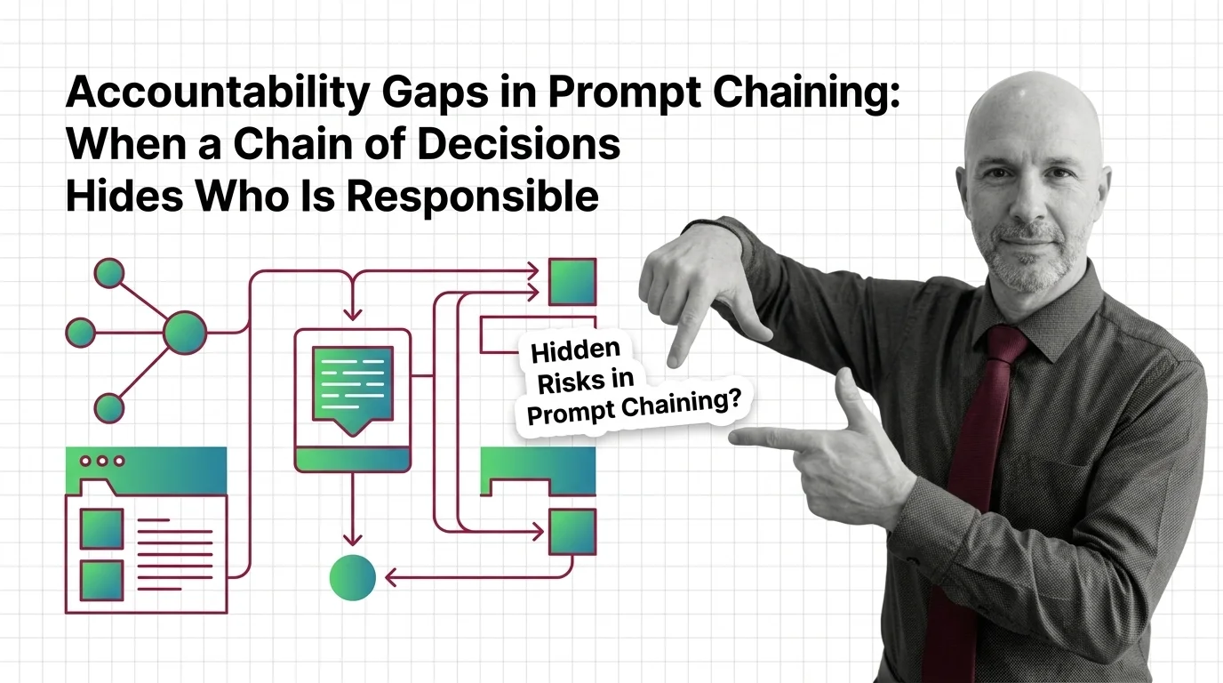 ALAN questioning a branching decision tree where accountability dissolves at each prompt chain node
