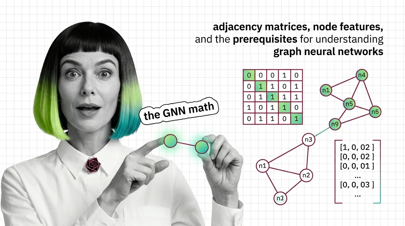 Abstract geometric visualization of interconnected nodes and edges forming a graph structure with mathematical notation overlays