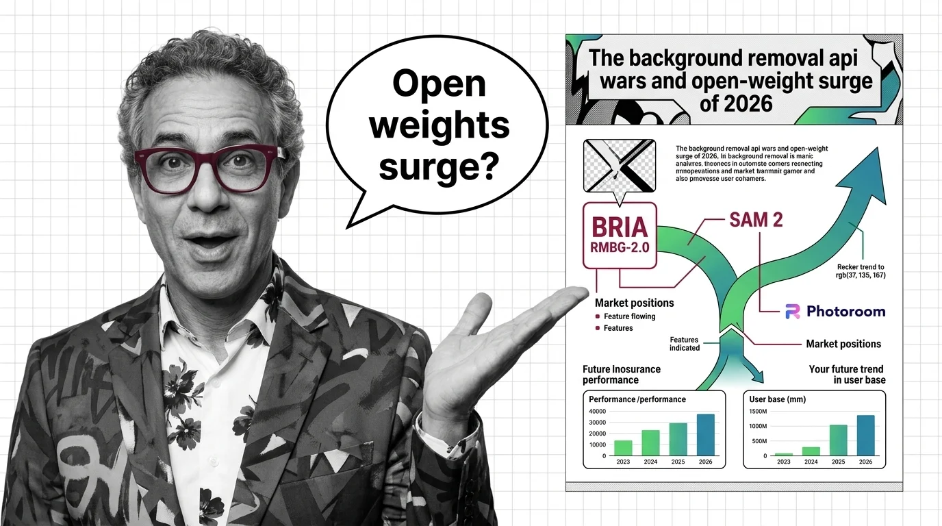 AI background removal split between open-weight models BRIA and SAM 2 and commercial APIs Photoroom and remove.bg in 2026.