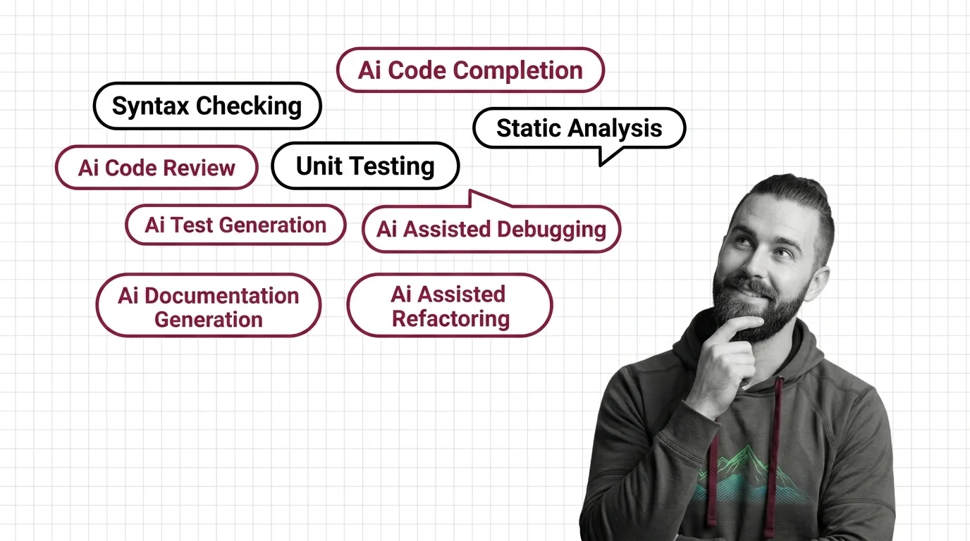 MAX naming the six surfaces — completion, review, tests, debugging, docs, refactor — where AI coding assistants already changed the workflow for senior developers