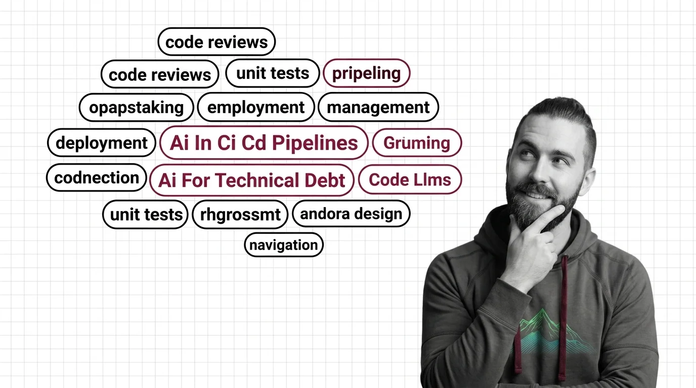 Backend developer mapping CI/CD and code-review instincts onto AI pipeline features: risk scores, debt gates, code-LLM output