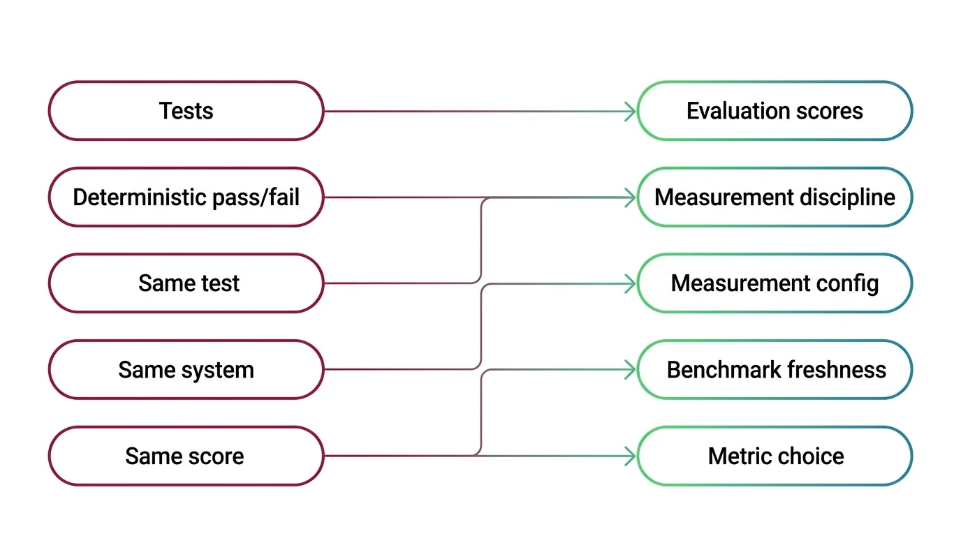 Mental model shift for developers moving from deterministic software testing to configuration-dependent model evaluation