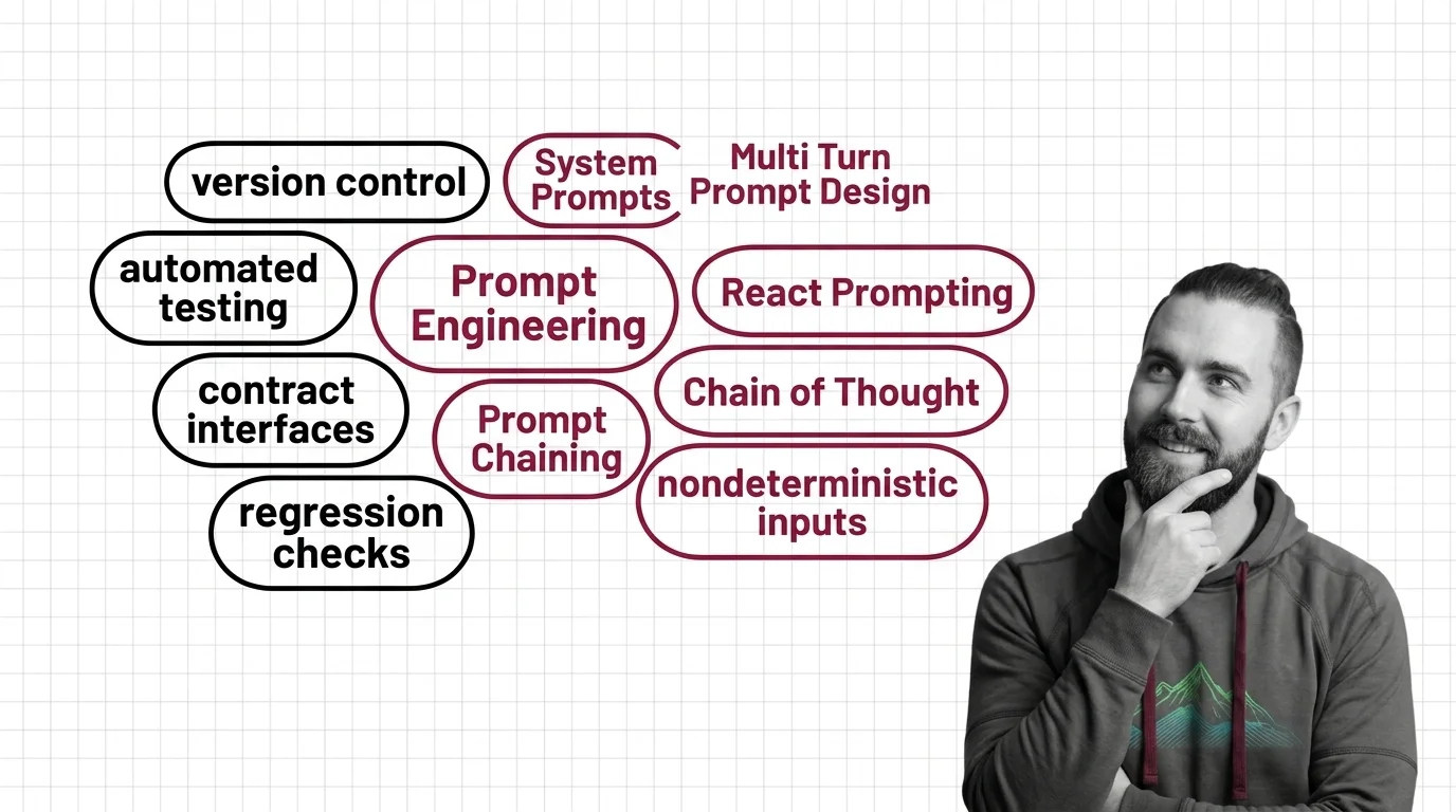MAX diagramming a prompt as a versioned interface contract between an app and a shifting language model