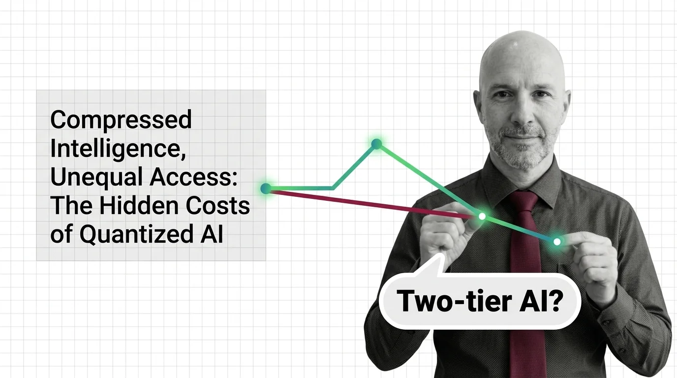 Abstract visualization of a neural network compressing, with multilingual text fragments dissolving at the edges