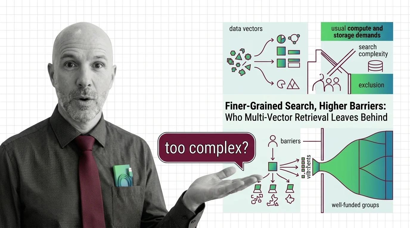 Abstract barrier rising between a fine-grained mosaic of search vectors and a dimly lit community on the other side