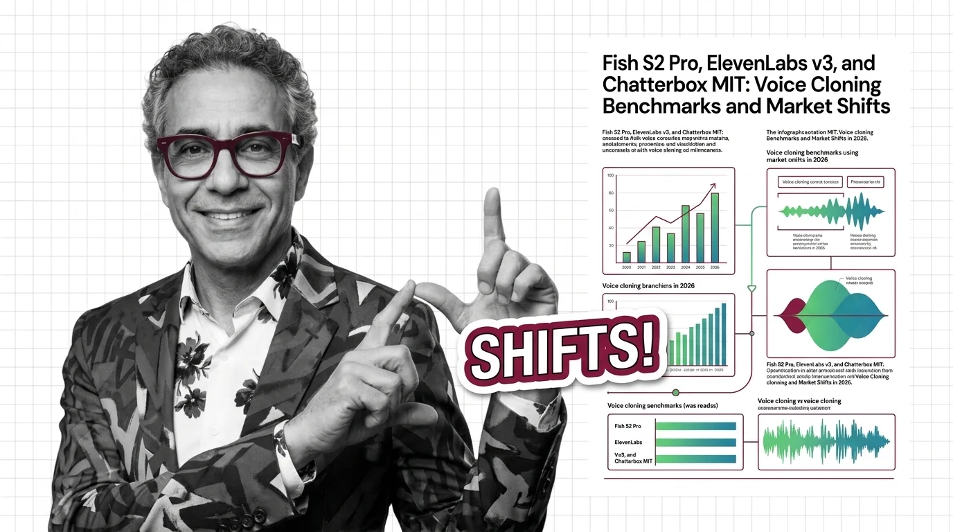 Competitive voice cloning benchmark charts showing audio waveforms and market position indicators for 2026