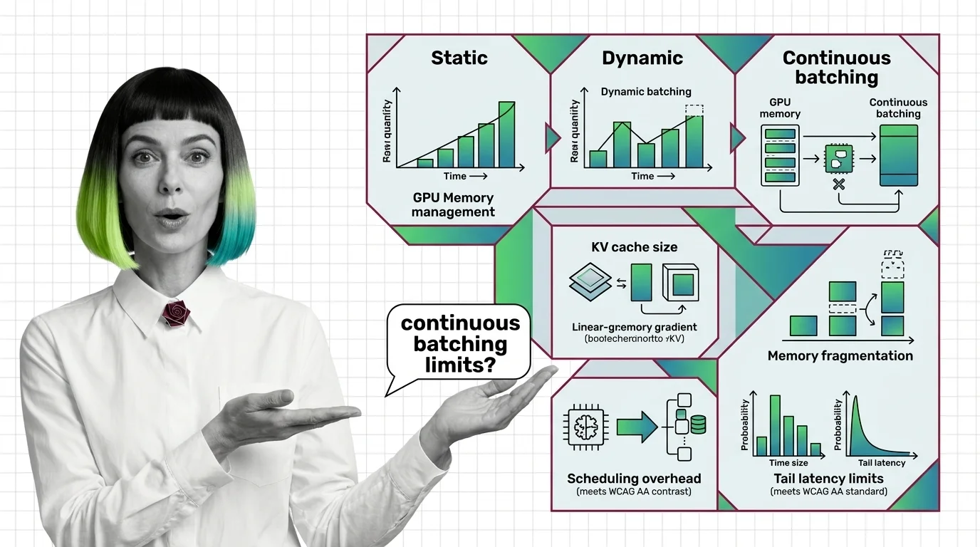 Token sequences flowing through GPU memory blocks with active slots recycling while idle slots wait for reallocation