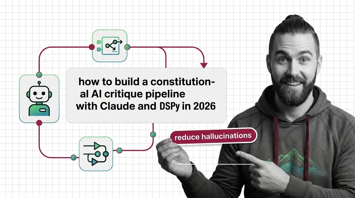 MAX reviewing a critique-revise loop architecture diagram: constitution, critique module, revise module, and gate nodes