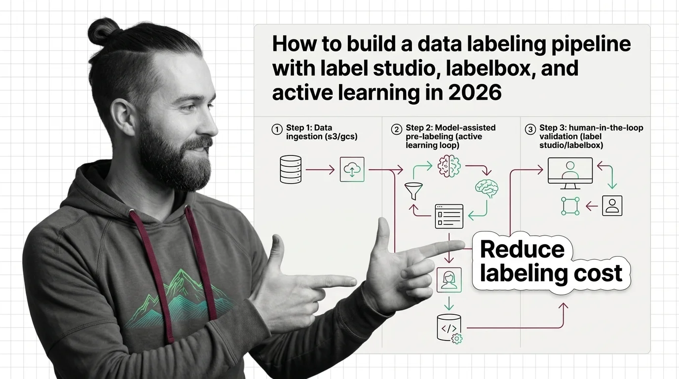 Data labeling pipeline architecture with an active learning loop routing uncertain samples to human annotators