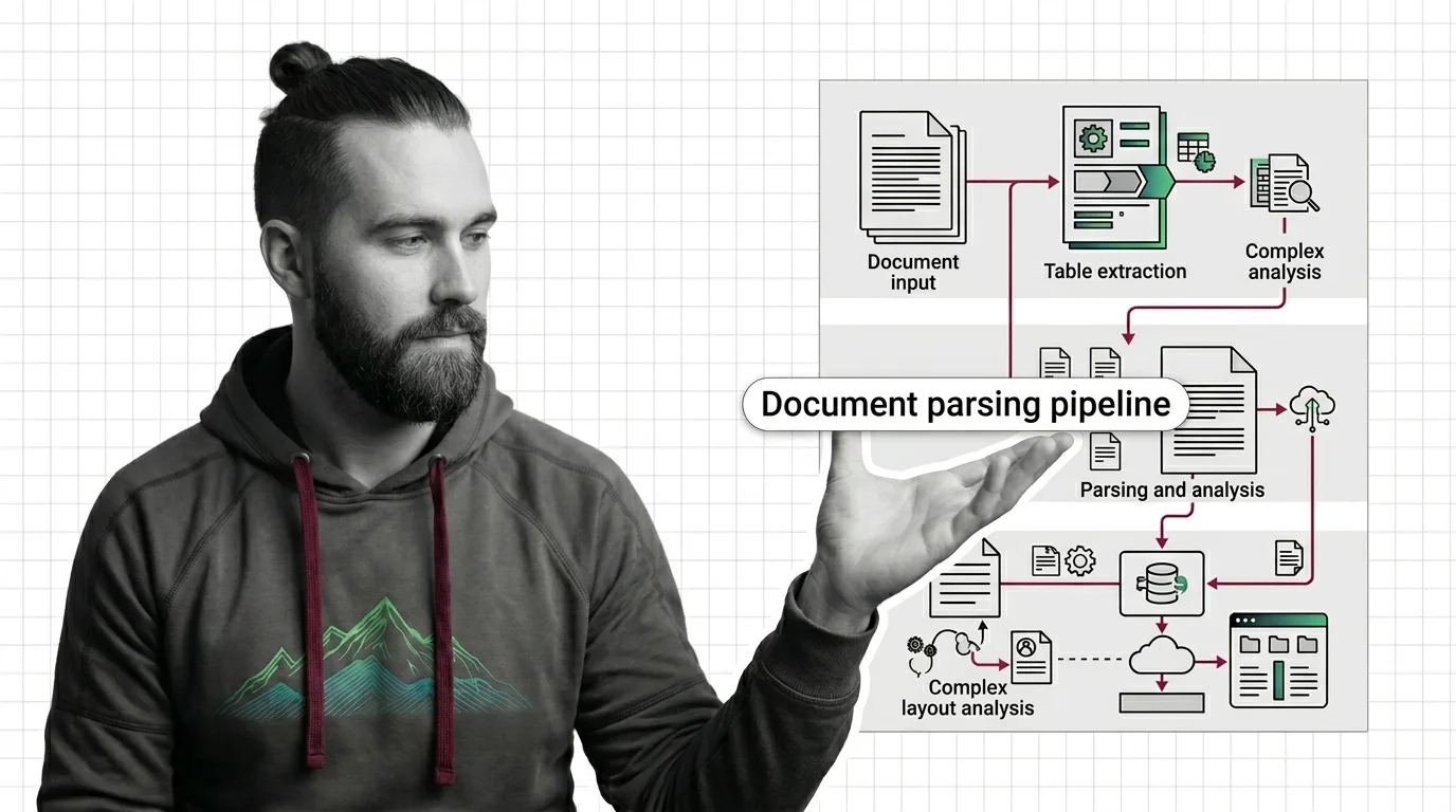 Document parsing pipeline routing PDFs through layout, extraction, and structure layers for RAG