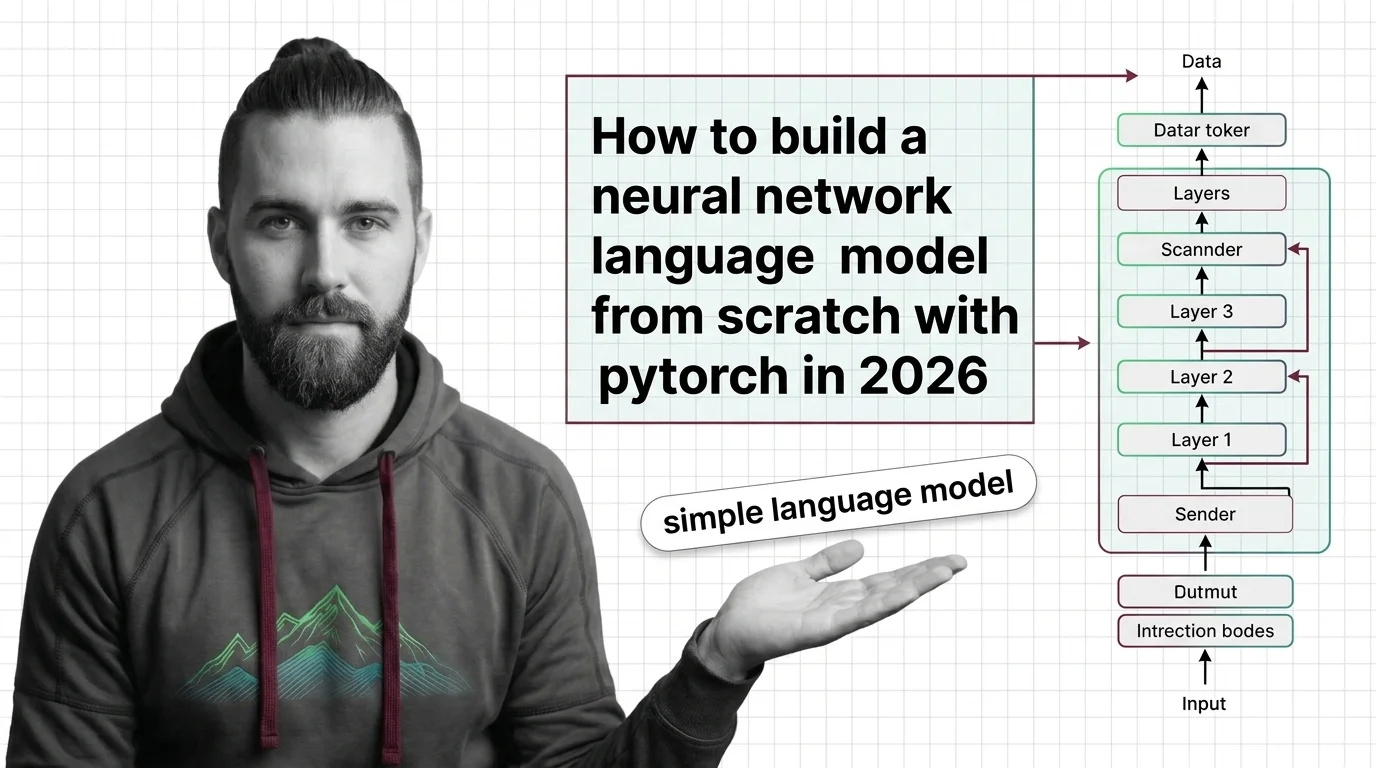 Layered architecture diagram showing tensor shapes flowing between embedding, hidden, and output layers of a neural network language model