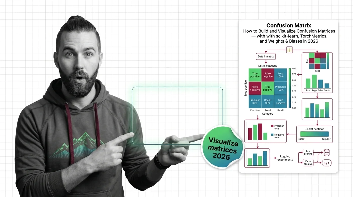 Confusion matrix evaluation pipeline connecting scikit-learn, TorchMetrics, and Weights and Biases for model debugging