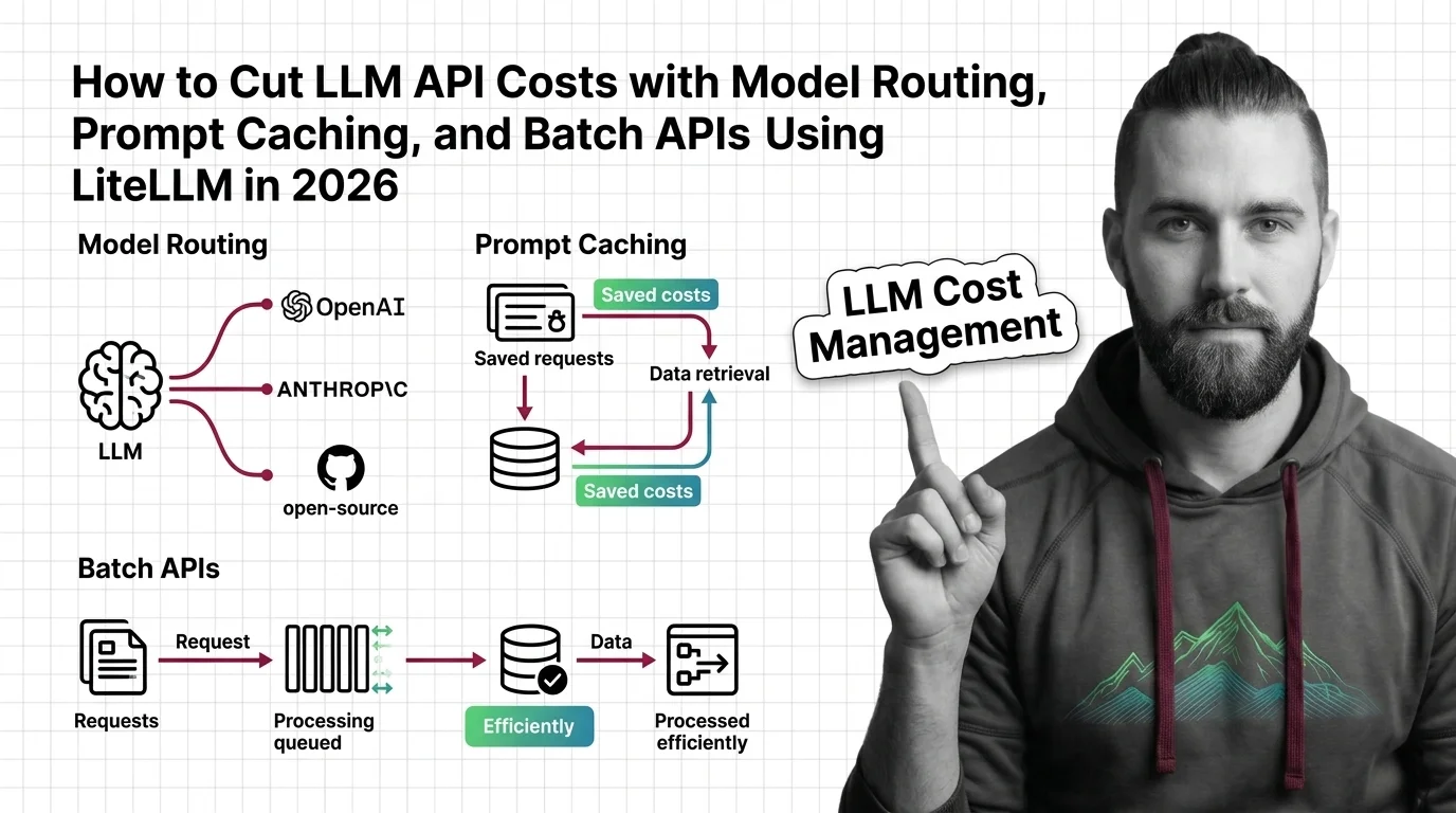 LLM API cost control spec showing model routing tiers, batch API workflows, and budget enforcement layers in production