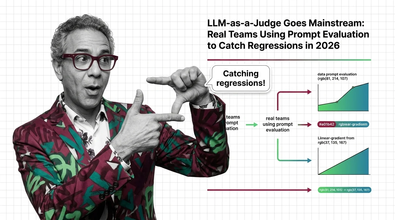 LLM judge evaluation pipeline diagram showing prompt regression testing in a CI/CD gate workflow