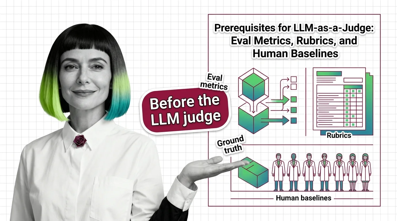The measurement scaffolding behind a trustworthy LLM judge: ground truth, rubric, agreement metrics, and a human baseline