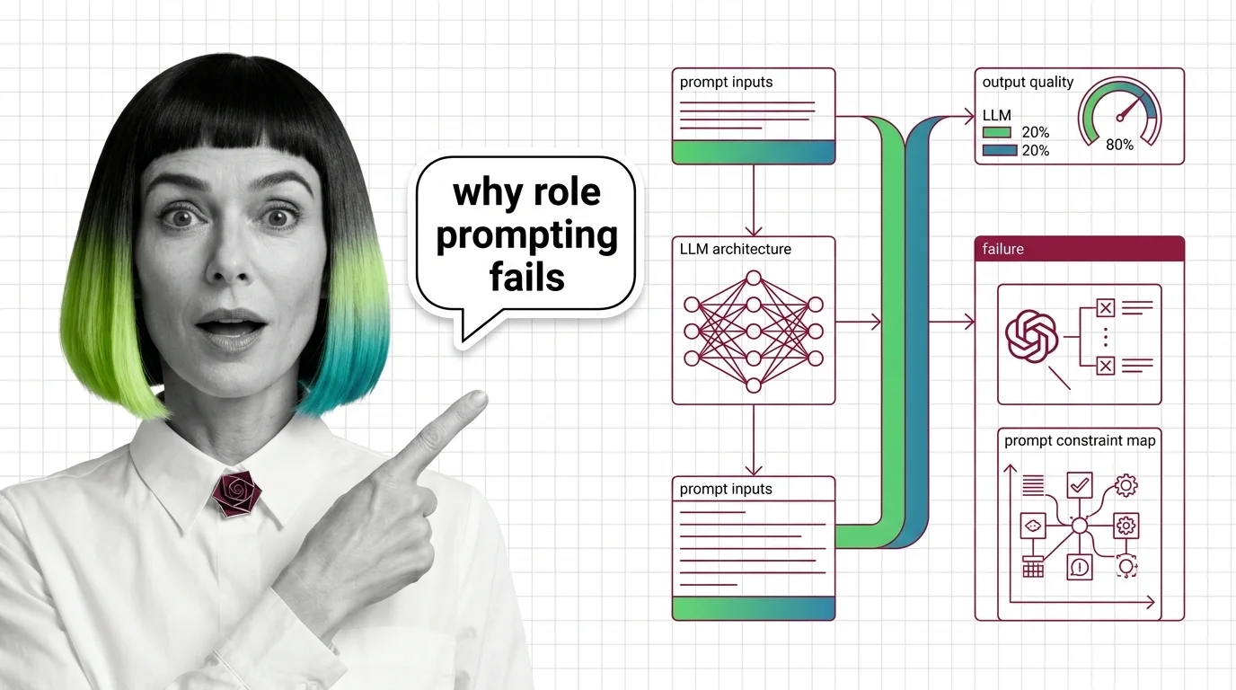 Expert role masks overlaying probability distributions, visualizing when role prompting shifts LLM output and when it fails