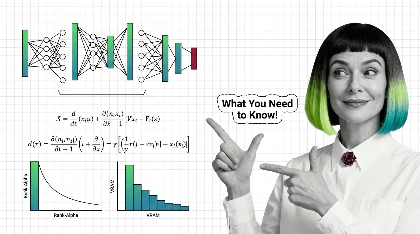Frozen diffusion model weights with low-rank adapter matrices flowing into the UNet attention block during LoRA training