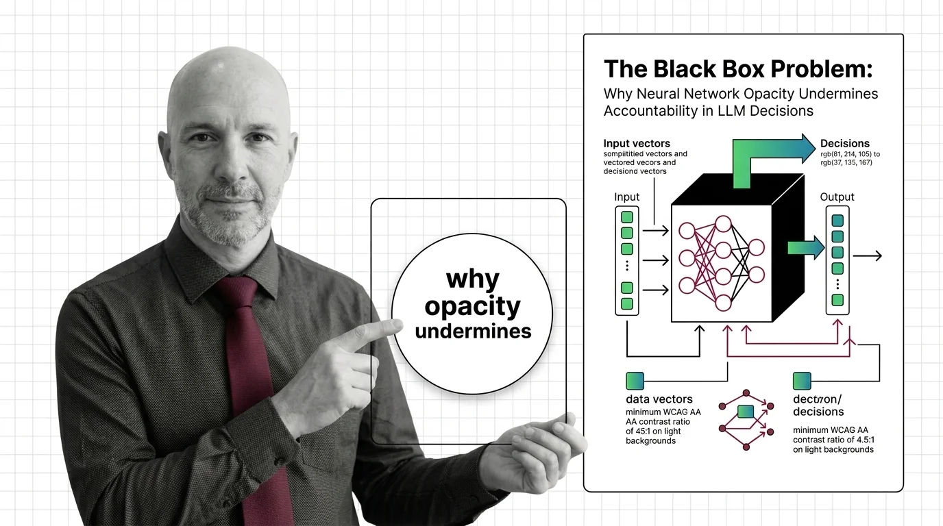 Abstract silhouette facing an opaque geometric structure with faint neural pathways visible only at the edges