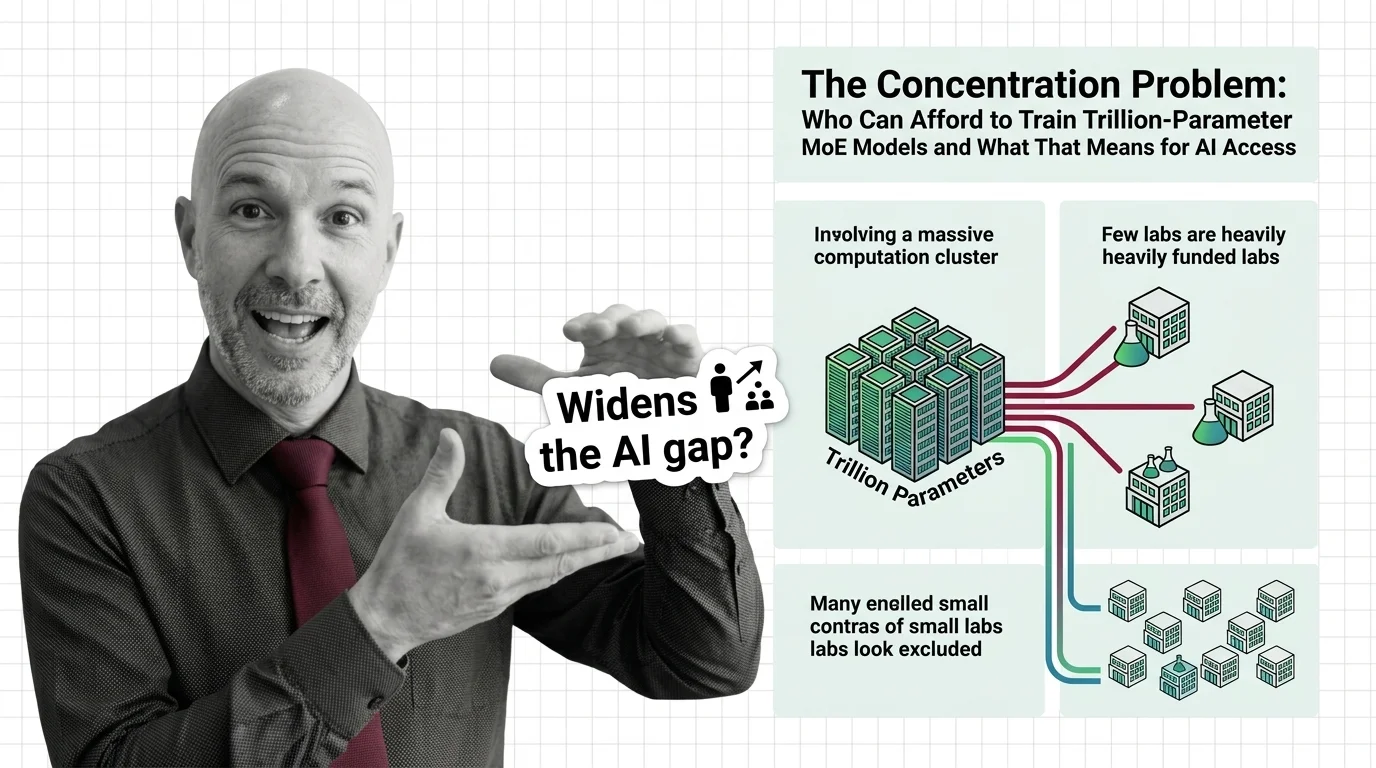 Abstract visualization of resource concentration flowing through narrow gates into scattered expert nodes