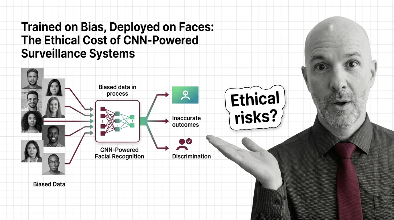 Surveillance camera lens reflecting an array of distorted faces across different skin tones