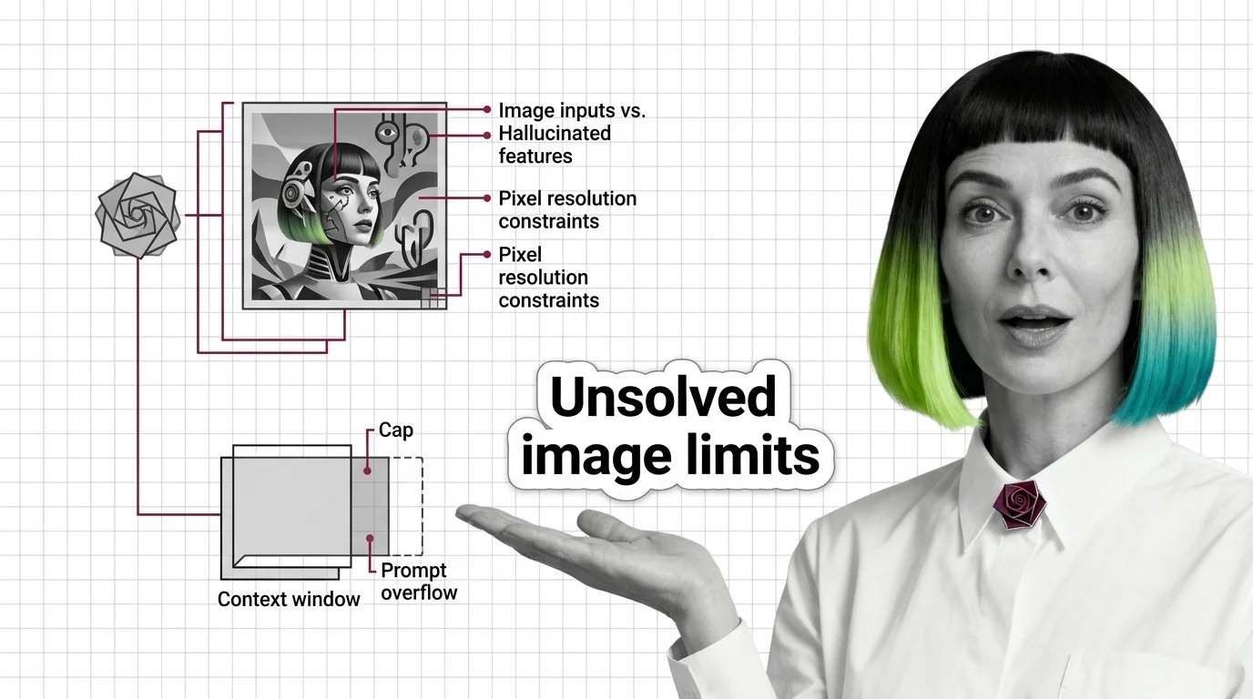 Abstract visualization of image patches being tokenized with probability distributions highlighting fabricated objects