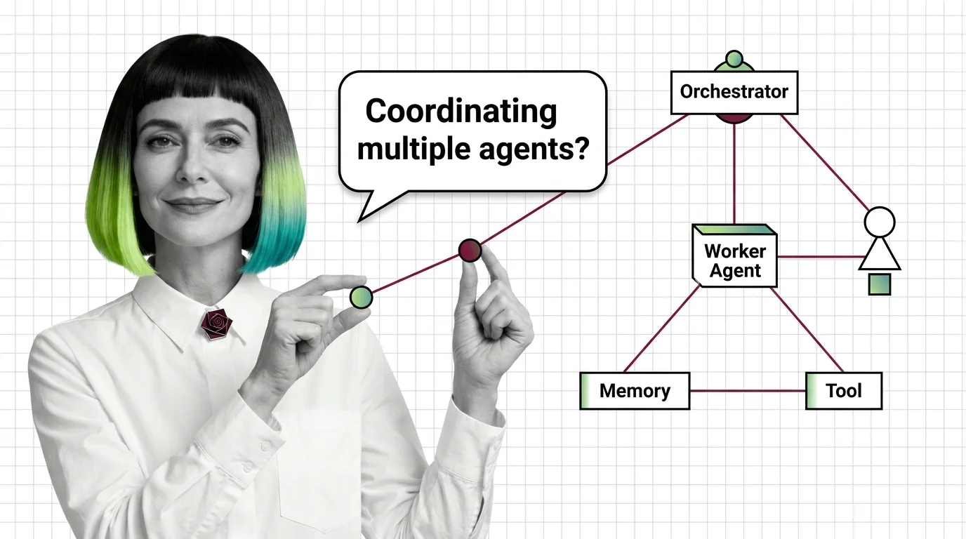 Diagram of three multi-agent architectures: supervisor, debate, and swarm patterns coordinating AI agents