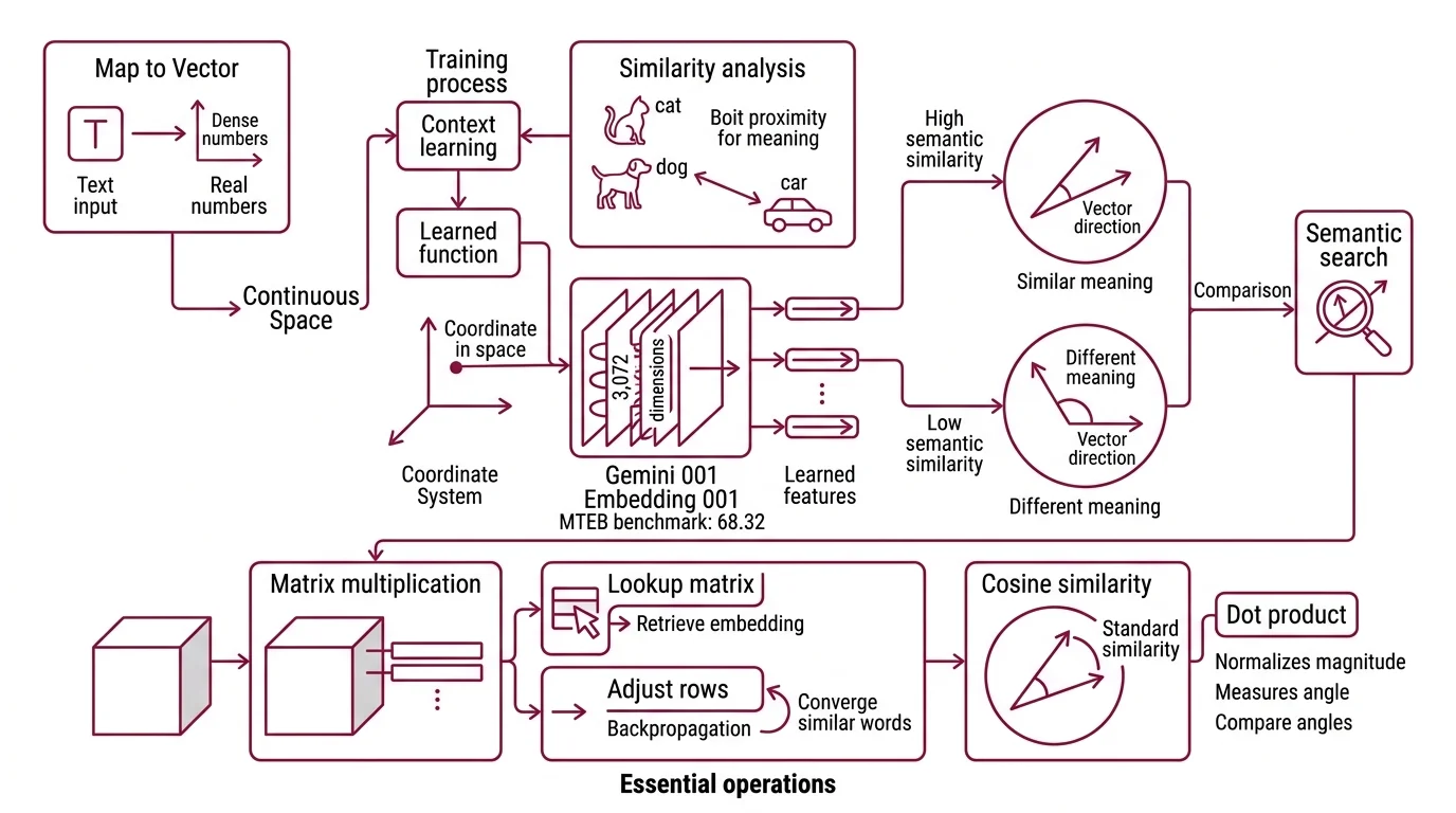 Progression from word-level to sentence-level to multimodal embeddings showing increasing contextual scope and shared geometric space