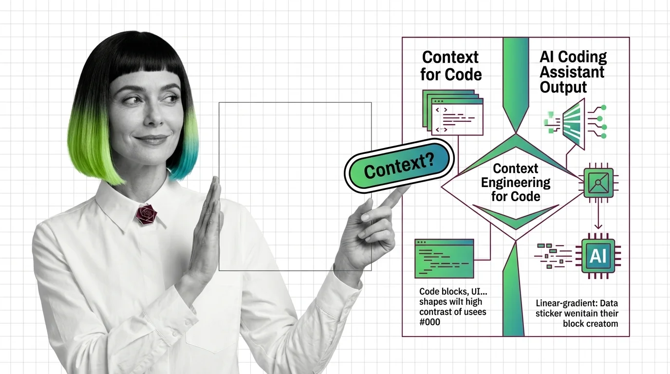 Curated token layers — prompts, tools, files, history — flowing into an AI coding assistant's context window