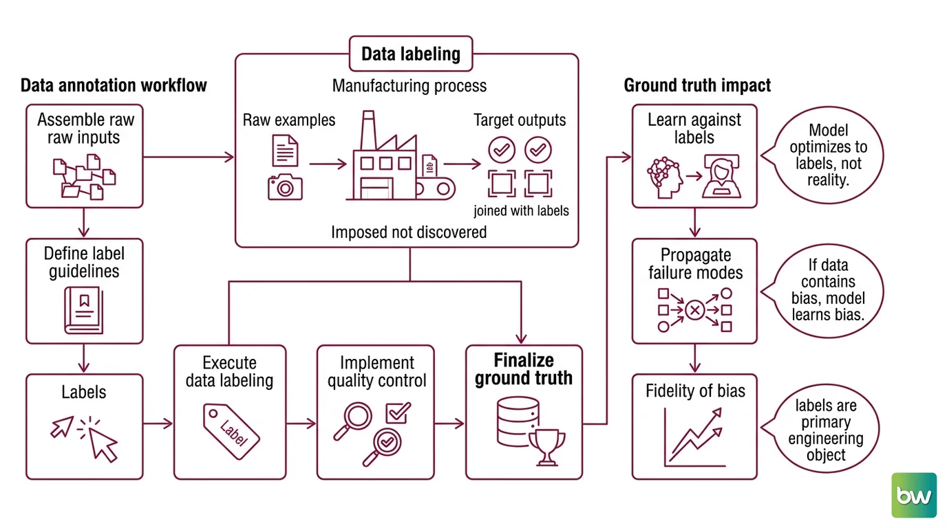 Annotation complexity ladder from image classification to instance segmentation, with inter-annotator agreement feeding ground truth