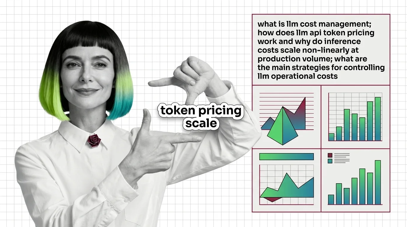 Token pricing curves rising non-linearly at production volume, costs compounding across model tiers