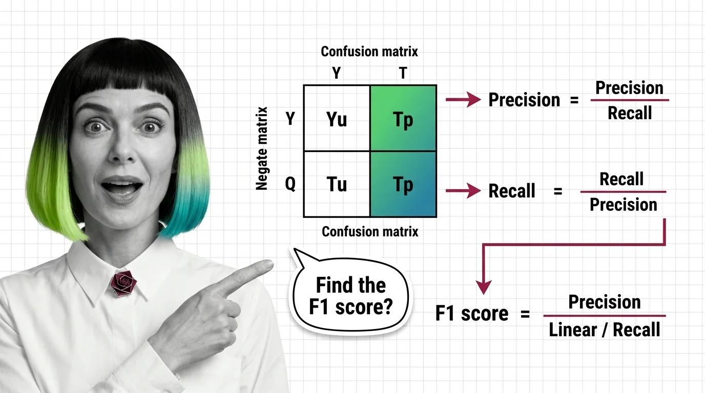 Geometric visualization of precision and recall intersecting within a confusion matrix grid