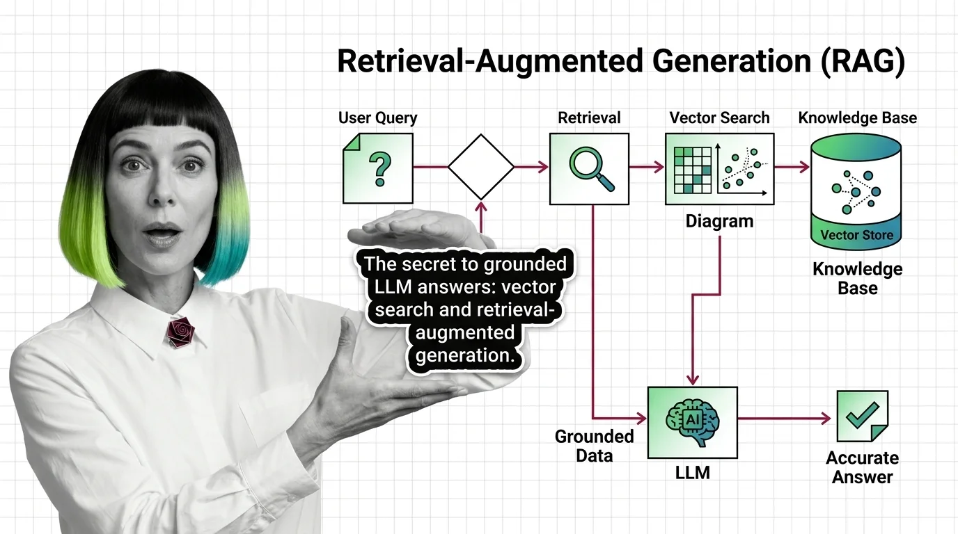 Particles forming a knowledge retrieval graph that grounds an LLM response in source documents