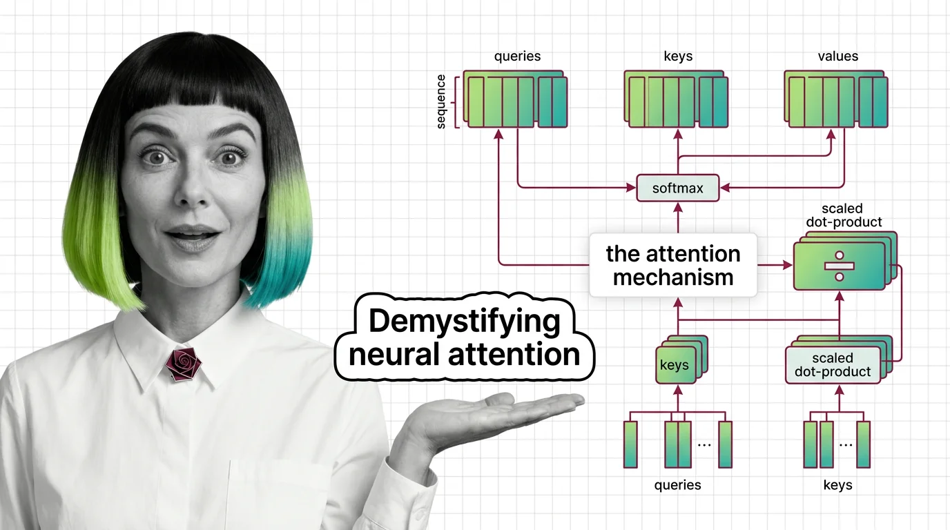 Abstract geometric visualization of weighted token connections flowing through a neural attention grid