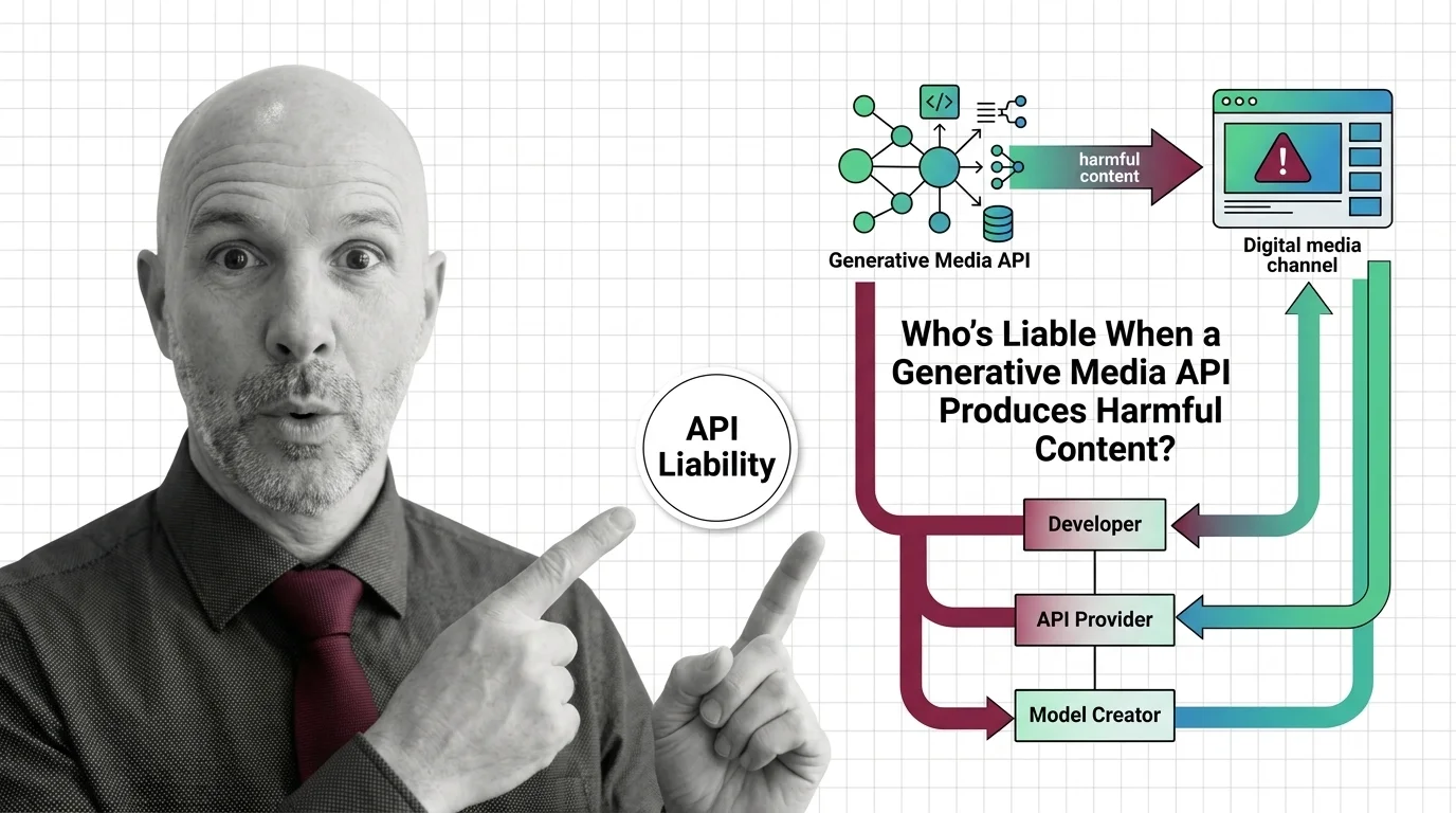 A fractured signature chain linking API providers, developers, and AI-generated media output