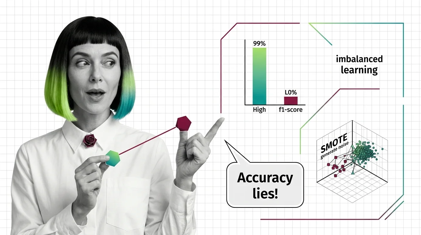 Why accuracy misleads on imbalanced datasets and where SMOTE oversampling breaks down in high-dimensional data